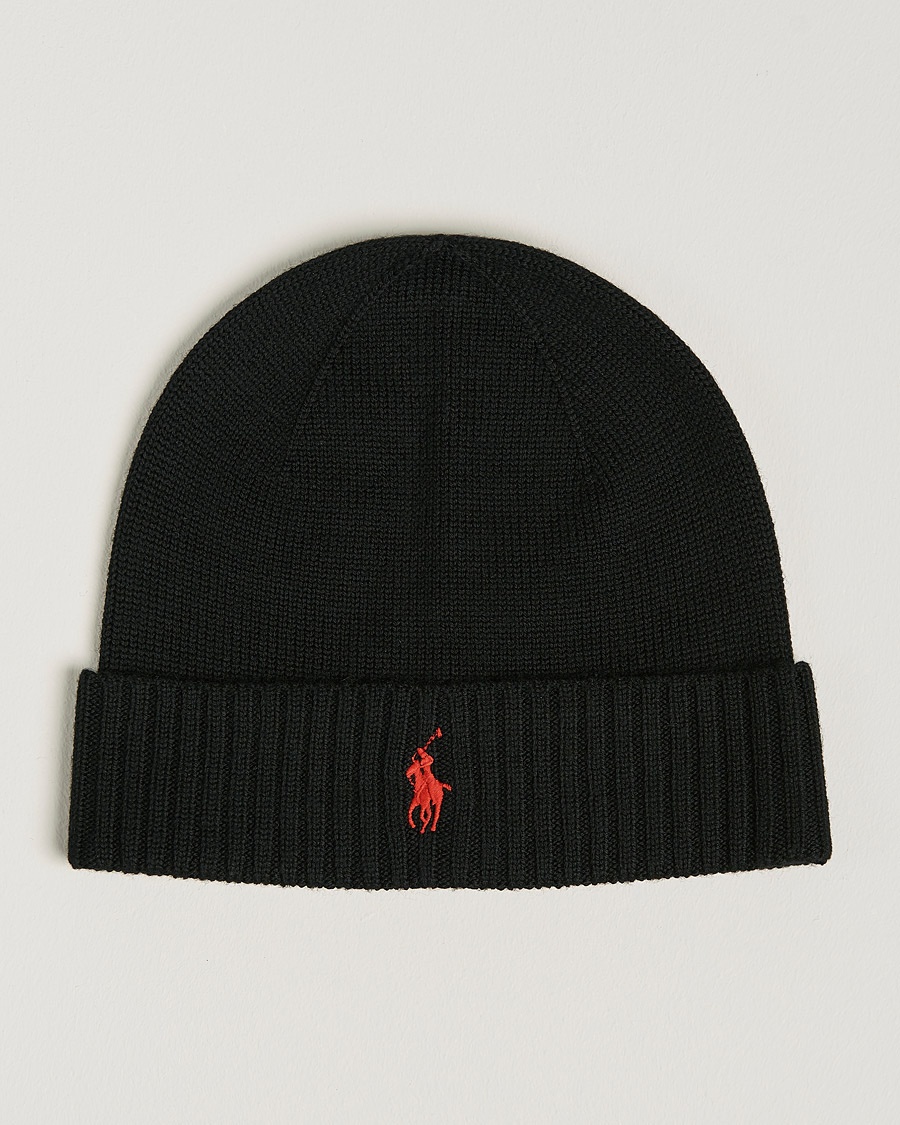 Herr | | Polo Ralph Lauren | Merino Beanie Polo Black