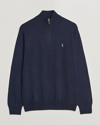 Herr | Tröjor | Polo Ralph Lauren | Merino Knitted Half Zip Sweater Hunter Navy