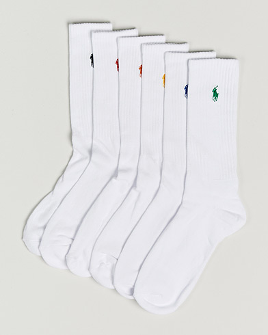 Herr | Underkläder | Polo Ralph Lauren | 6-Pack Cotton Crew Socks White