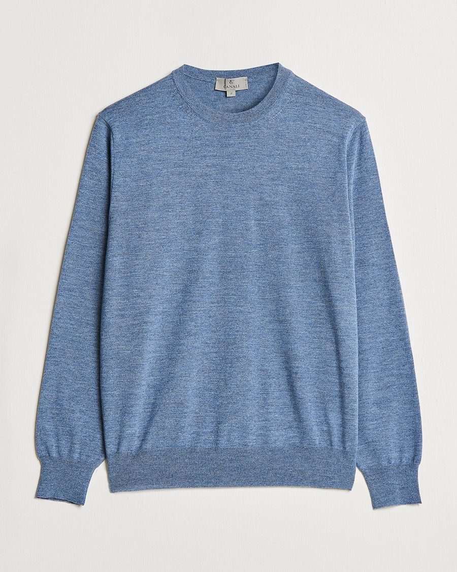  Merino Wool Crew Neck Light Blue