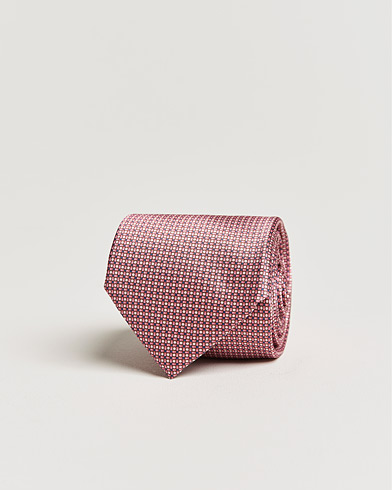 Herr | Slips | Canali | Printed Silk Tie Pink