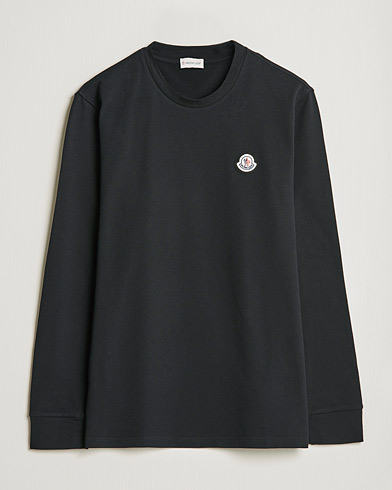 Herr | T-Shirts | Moncler | Long Sleeve Logo Patch T-Shirt Black