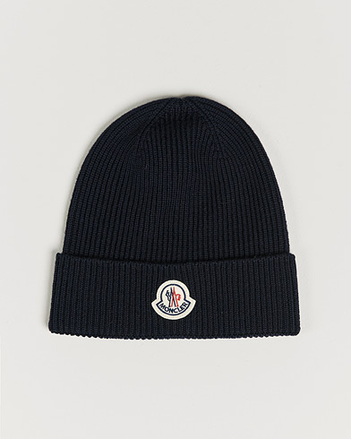 Herr | Accessoarer | Moncler | Ribbed Wool Beanie Navy