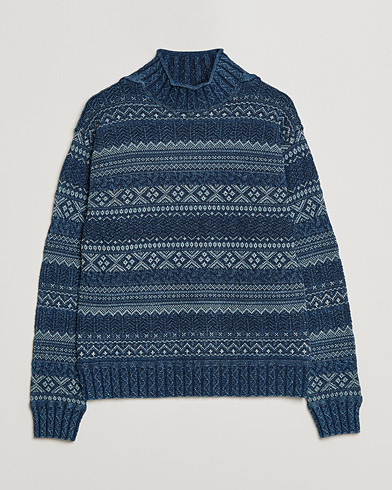 Herr | RRL | RRL | Mock Neck Sweater Blue Indigo