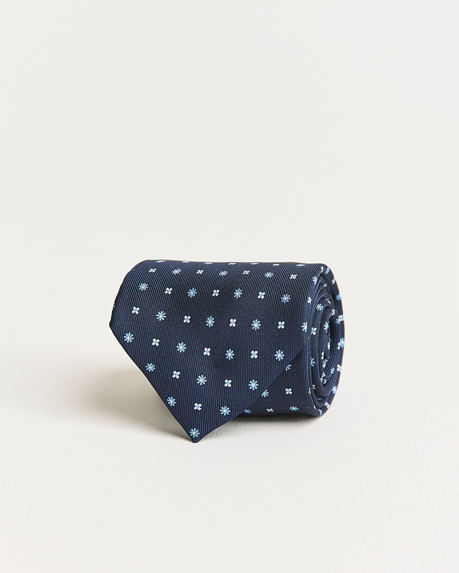 Herr | | E. Marinella | 3-Fold Micro Pattern Silk Tie Navy