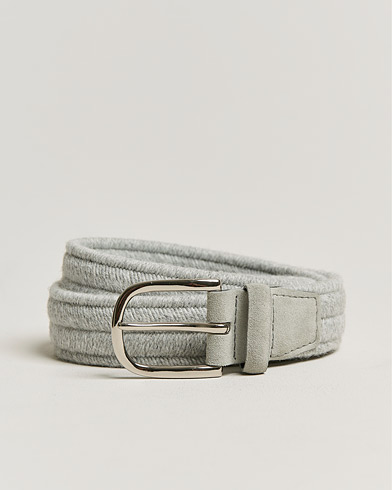 Herr | Bälten | Orciani | Elastic Wool Belt 3,5 cm Grey
