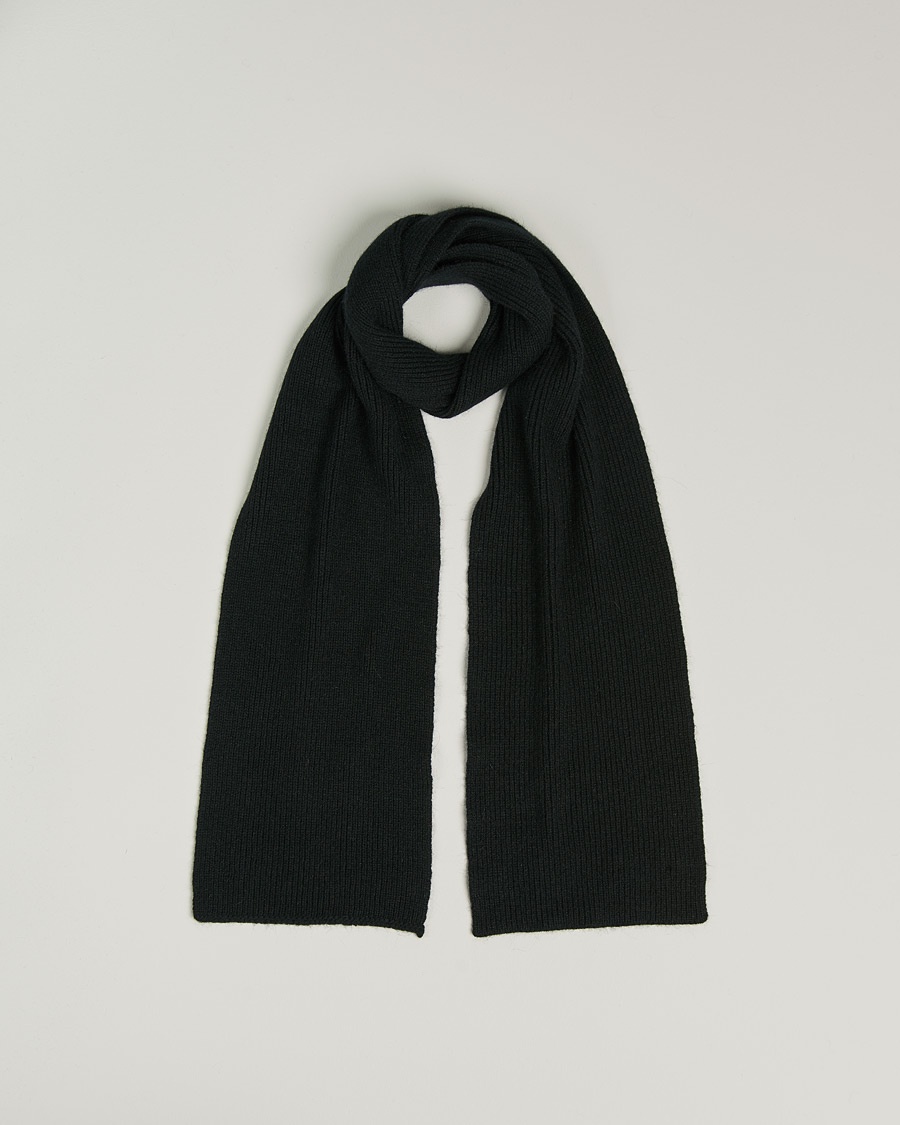Le Bonnet Lambswool/Caregora Scarf Onyx – Svart