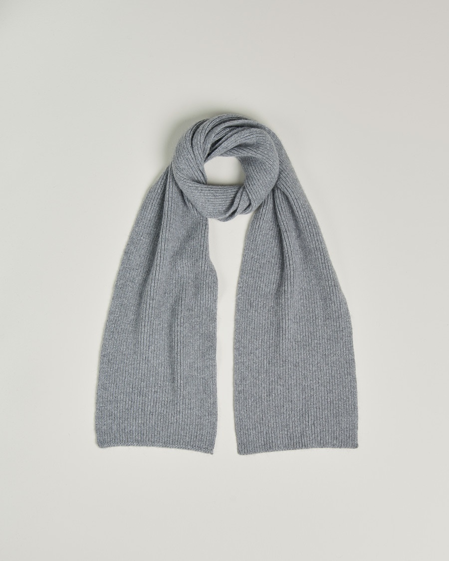 Le Bonnet Lambswool/Caregora Scarf Smoke – Grå