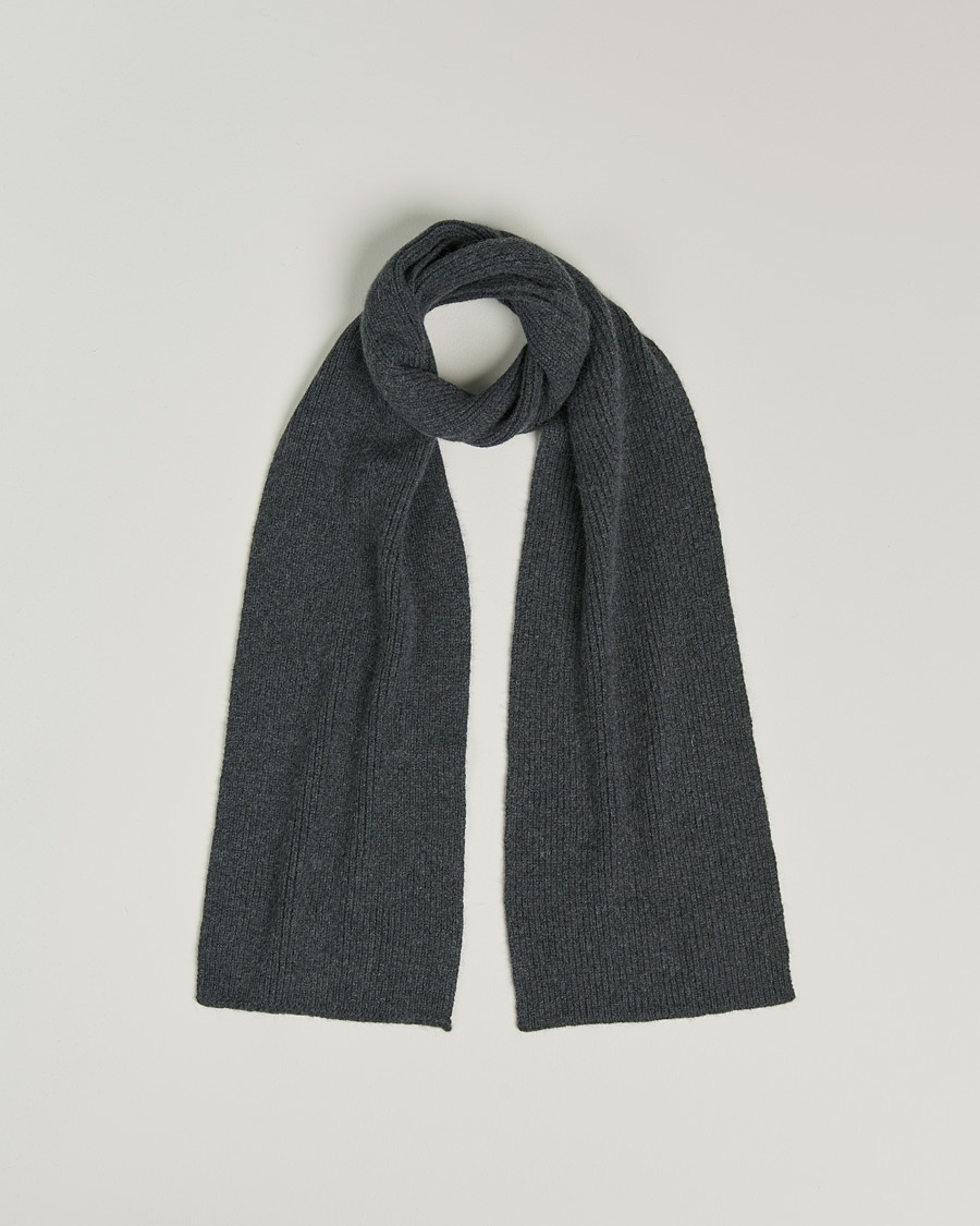 Le Bonnet Lambswool/Caregora Scarf Graphite – Grå