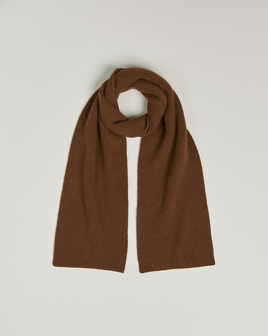 Le Bonnet Lambswool/Caregora Scarf Walnut – Brun