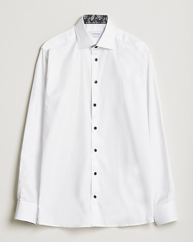 Herr |  | Eton | Organic Cotton Signature Twill Contemporary Shirt White