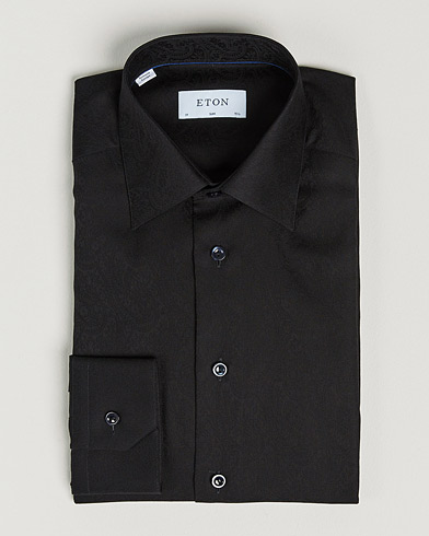 Herr | Businesskjortor | Eton | Jaquard Paisley Shirt Black