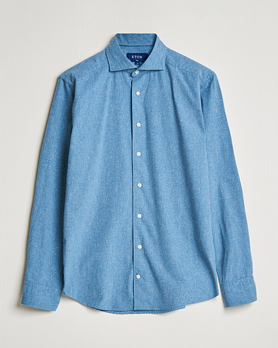 Herr | Skjortor | Eton | Recycled Cotton Shirt Blue