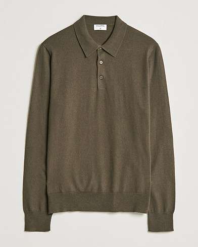 Herr |  | Filippa K | Cotton Merino Knitted Poloshirt Dark Forest Green