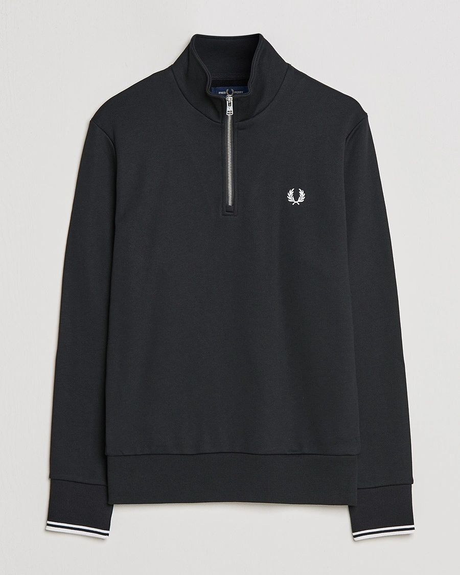 Herr | Fred Perry | Fred Perry | Half Zip Sweatshirt Black