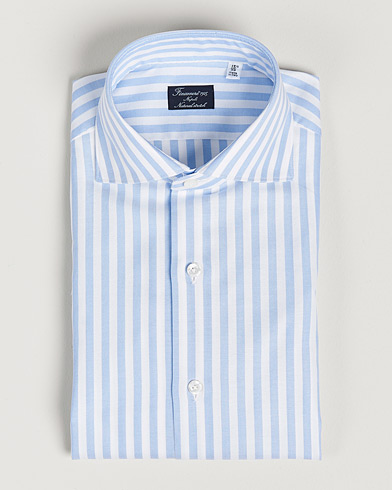 Herr | Businesskjortor | Finamore Napoli | Milano Slim Comfort Shirt Light Blue Stripe