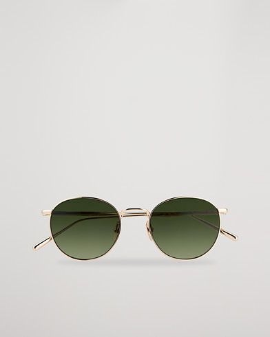 Herr | Runda solglasögon | CHIMI | Round Polarized Sunglasses Gold/Green