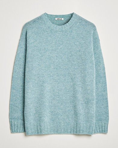 Herr | Japanese Department | Auralee | Wool/Cashmere Crewneck Knit Top Blue Green