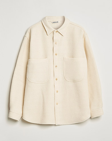 Herr | Skjortjackor | Auralee | Double Pocket Wool Overshirt Ivory