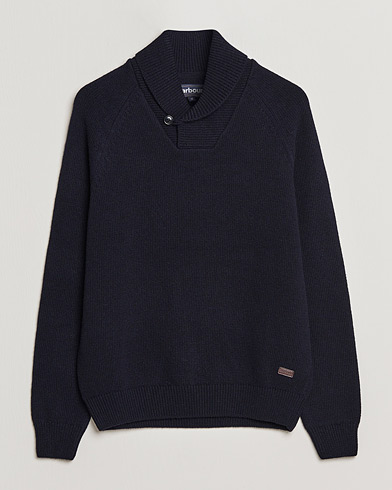 Herr | Stickade tröjor | Barbour Lifestyle | Gurnard Dock Shawl Knitted Sweater Navy