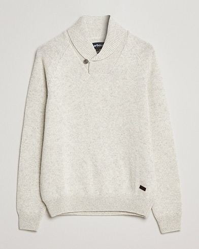 Herr | Stickade tröjor | Barbour Lifestyle | Gurnard Dock Shawl Knitted Sweater Whisper White