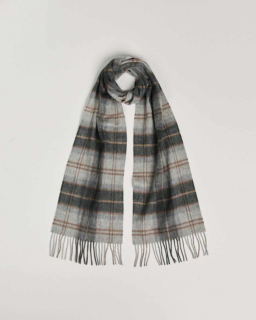 Herr | | Barbour Lifestyle | Merino Cashmere Tartan Scarf Grey Stone Tartan