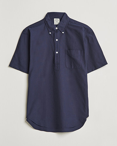 Herr | Kortärmade skjortor | Kamakura Shirts | Vintage Ivy Short Sleeve Popover Shirt Navy