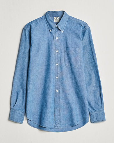 Herr | Jeansskjortor | Kamakura Shirts | Vintage Ivy Chambray BD Shirt Light Blue