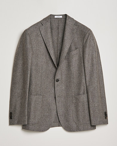 Herr | Ullkavajer | Boglioli | K Jacket Herringbone Wool Blazer Light Grey