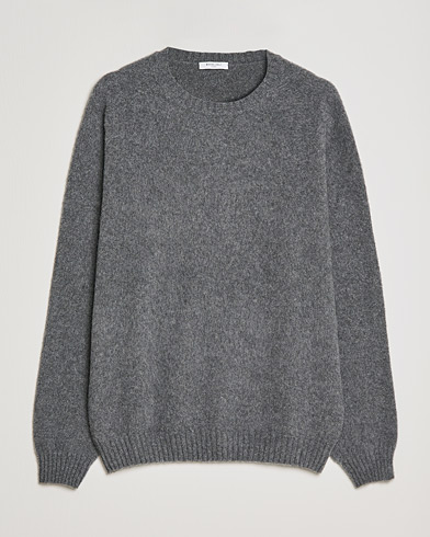 Herr | Till Konnässören | Boglioli | Brushed Cashmere Sweater Grey Melange
