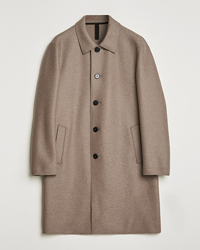 Herr |  | Harris Wharf London | Pressed Wool Mac Coat Natural Taupe