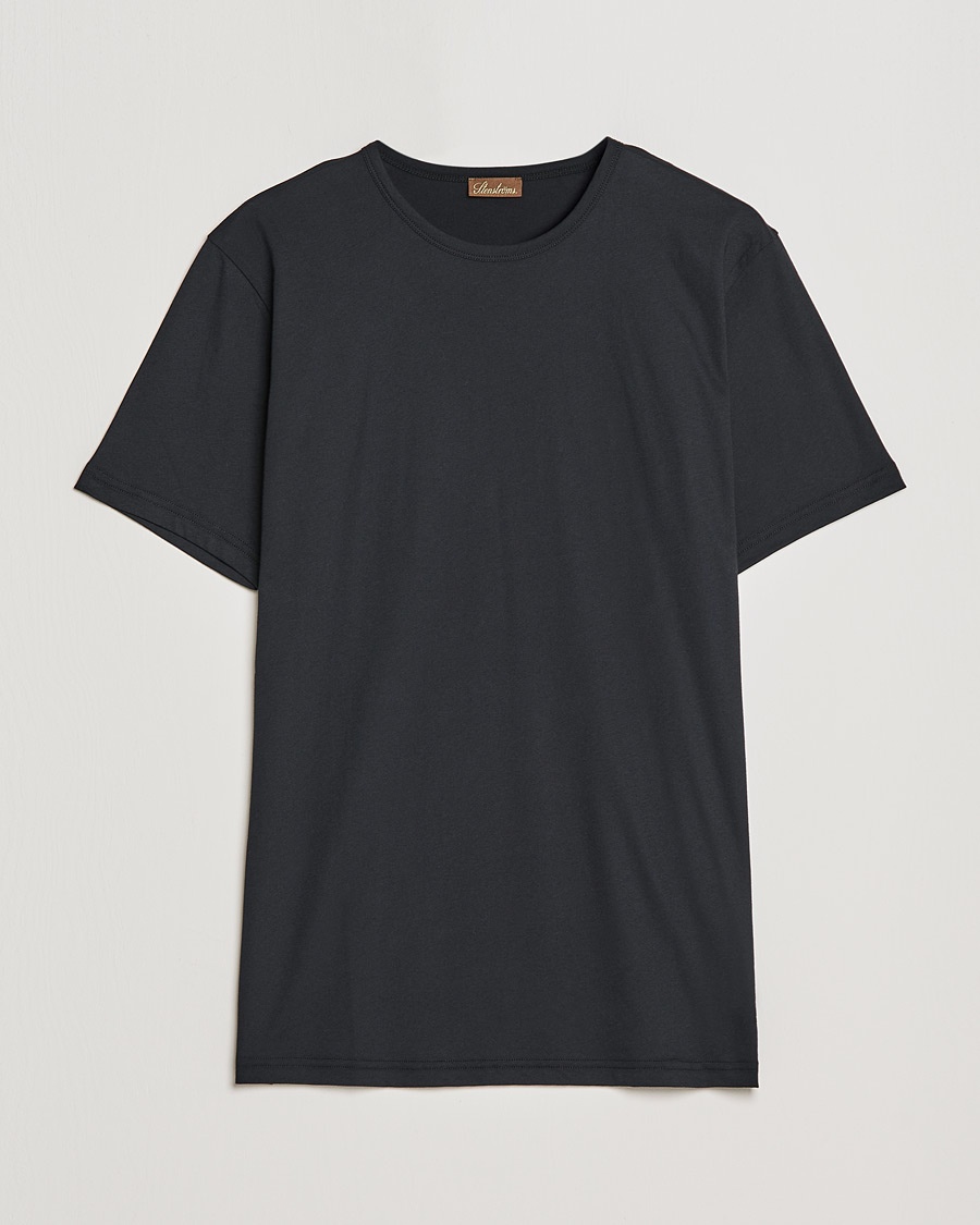 Herr | T-Shirts | Stenströms | Solid Cotton T-Shirt Black