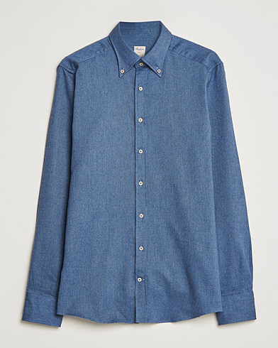 Herr |  | Stenströms | Slimline Flannel Shirt Blue