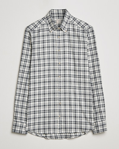 Herr |  | Stenströms | Slimline Checked Flannel Shirt Grey/White