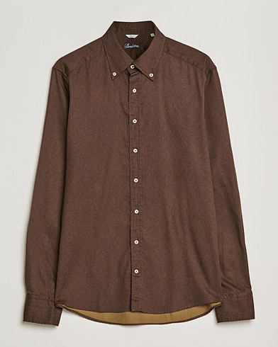 Herr | Oxfordskjortor | Stenströms | Slimline Button Down Printed Oxford Shirt Brown