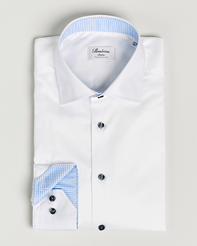 Herr | Businesskjortor | Stenströms | Slimline Cut Away Contrast Shirt White