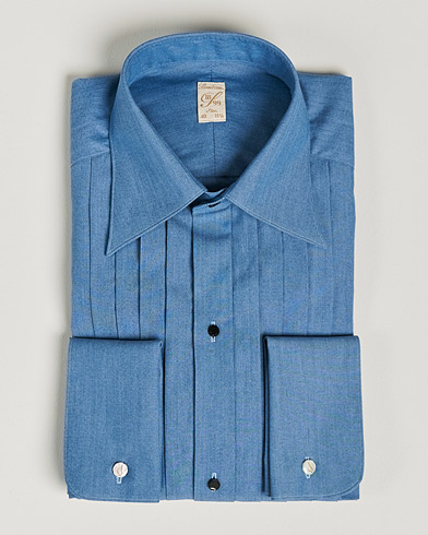 Herr | Smokingskjortor | Stenströms | 1899 Slimline Denim Tuxedo Shirt Blue