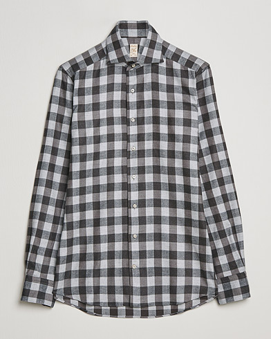 Herr |  | Stenströms | 1899 Slimline Checked Cotton Flannel Shirt Grey