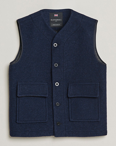 Herr | Gloverall | Gloverall | Roger Double Face Gilet Navy/Brown