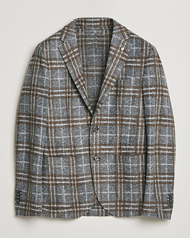 Herr | Kavajer | L.B.M. 1911 | Jack Checked Wool Blazer Dark Grey