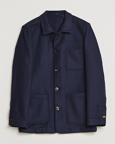 Herr |  | Lardini | Wool/Cashmere Shirt Jacket Navy
