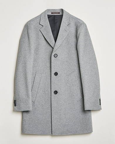 Herr | Rockar | Oscar Jacobson | Storvik Wool/Cashmere Coat Light Grey