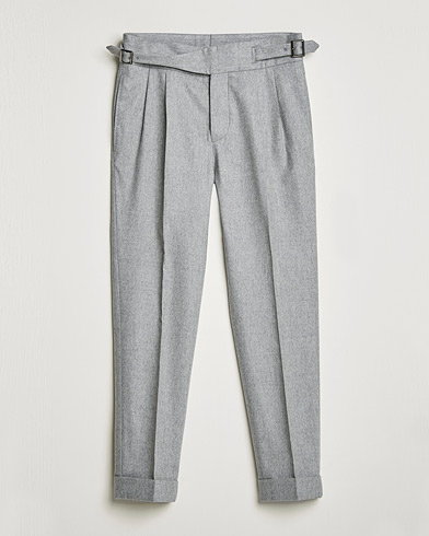 Herr | Flanellbyxor | Oscar Jacobson | Gurkha Flannel Trousers Light Grey