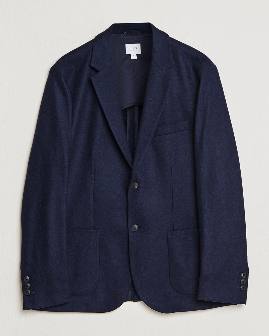 Herr | Sunspel | Sunspel | Boiled Wool Jersey Blazer Navy