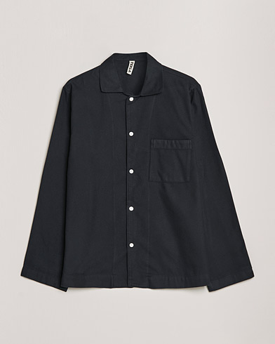 Herr | Loungewear | Tekla | Flannel Pyjama Shirt Lucid Black