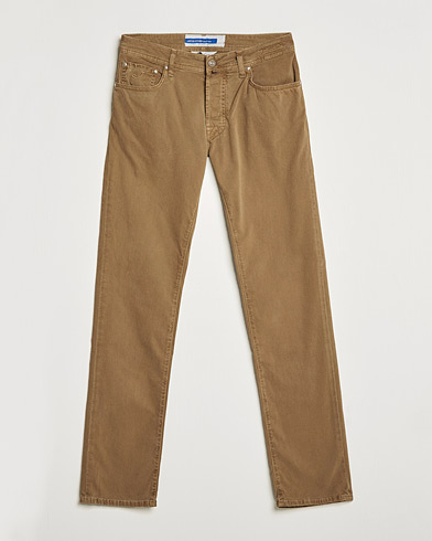 Herr | Italian Department | Jacob Cohën | Bard 5-Pocket Cotton Trousers Light Brown