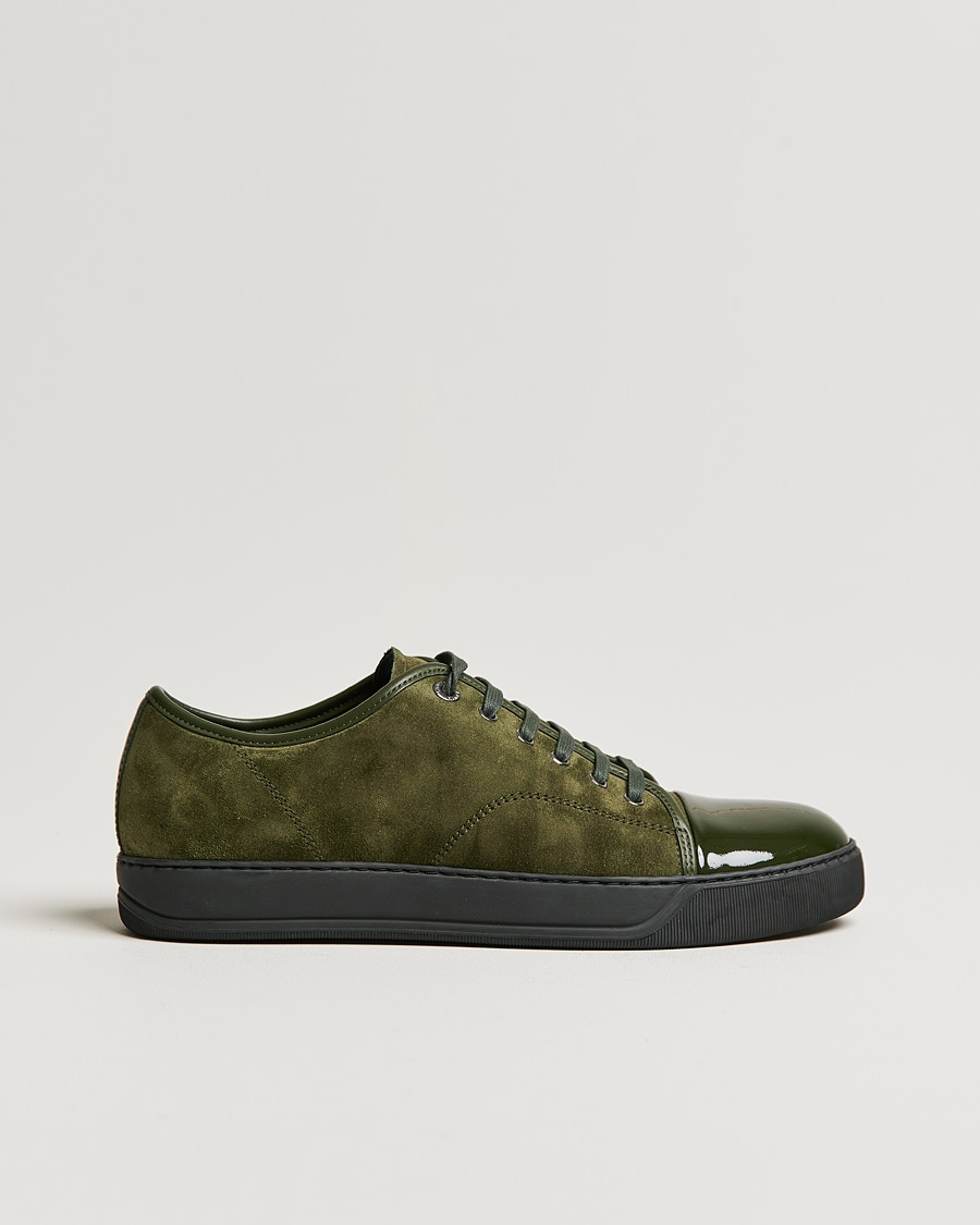 Lanvin Patent Cap Toe Sneaker Khaki – Grön