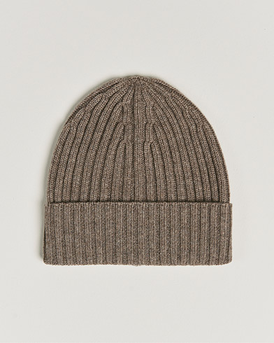 Herr |  | Piacenza Cashmere | Ribbed Cashmere Beanie Taupe