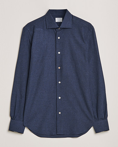 Herr | Flanellskjortor | Mazzarelli | Soft Flannel Shirt Navy