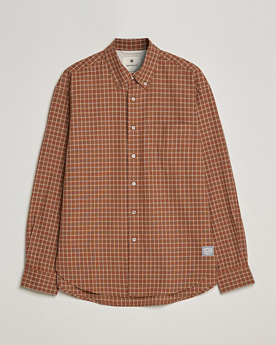 Herr | Skjortor | Snow Peak | Warm Cotton Button Down Shirt Brown Check